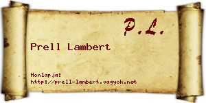 Prell Lambert névjegykártya